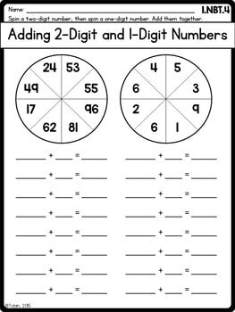 1st Grade NBT Math Worksheets - Elementary Nest