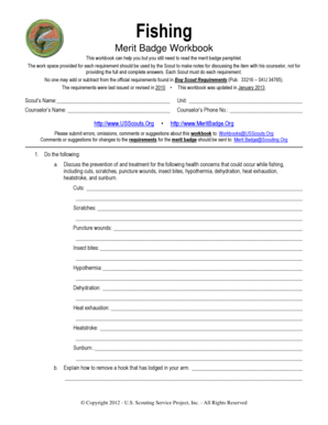 fishing merit badge worksheet