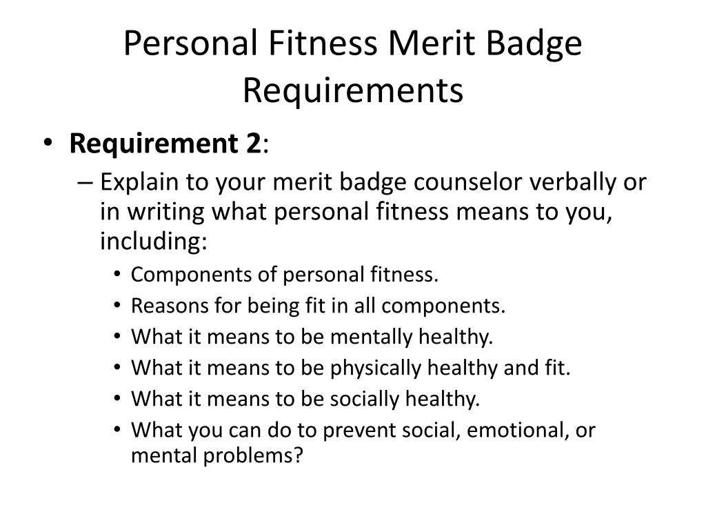 PPT - Personal Fitness Merit Badge PowerPoint Presentation, free ...