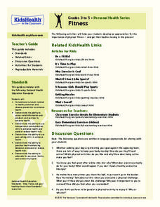 fitness questionnaire for teens worksheet