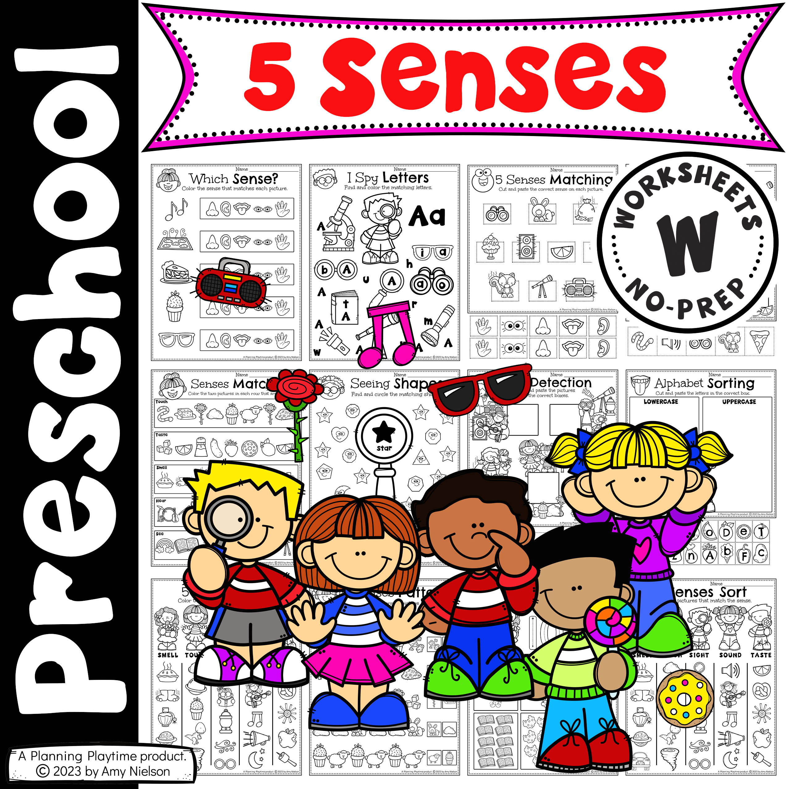 five senses worksheet kindergarten
