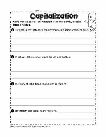 Fix the Sentences Worksheets