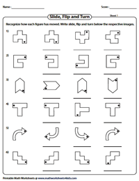 Slide, Flip and Turn Worksheets