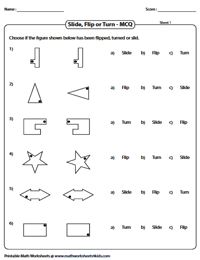 Slide, Flip and Turn Worksheets