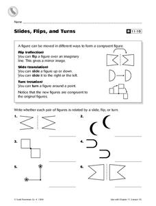 flips slides turns worksheet