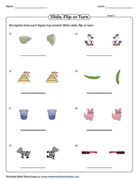 Slide, Flip and Turn Worksheets