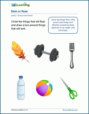 Sink or Float Worksheet | Worsheets library