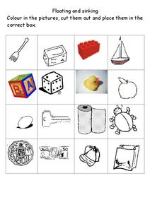 Floating and Sinking Organizer for Kindergarten - 2nd Grade ...
