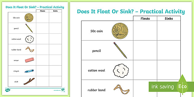 Does It Float Or Sink? Activity (teacher made) - Twinkl