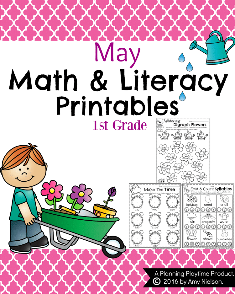 flower first grade addition worksheet