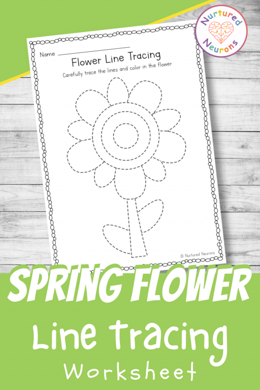 Simple Spring Flower Tracing Worksheet (Preschool Printable ...