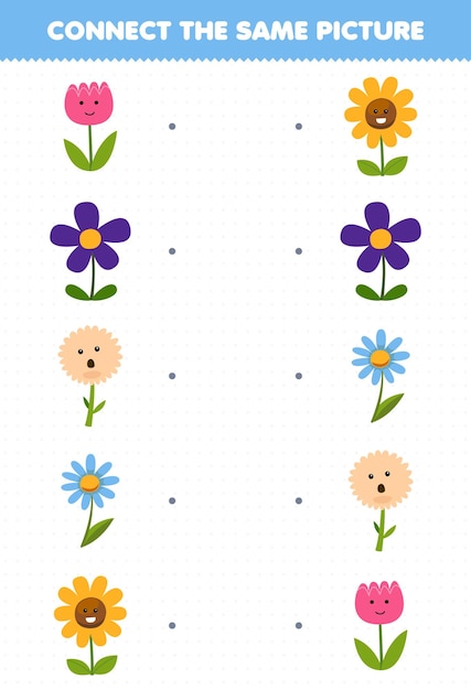 Premium Vector | Education game for children connect the same ...