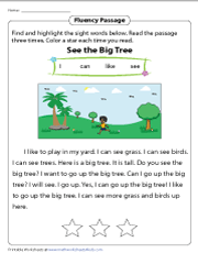 fluency worksheet