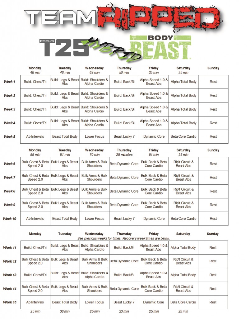 Body Beast Hybrids: P90X3 and T25 - teamRIPPED