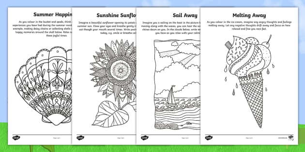 Summer Mindfulness Focus Worksheet / Worksheets - Twinkl
