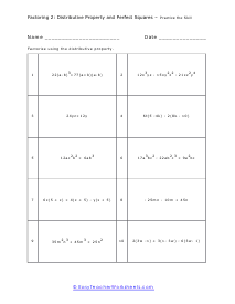 Factoring Polynomials Worksheets