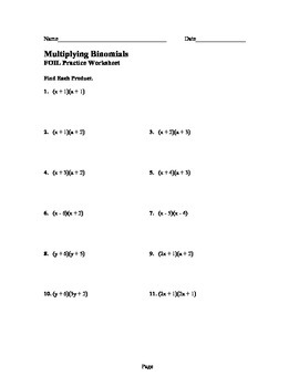 FOIL Worksheet by Investigative Learning worksheets library