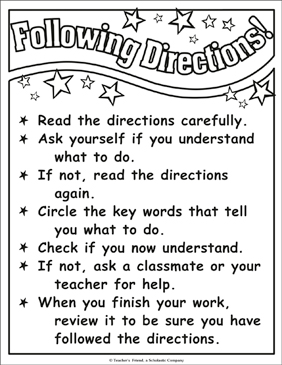 Following Directions Activities &  Printable Worksheets for ...