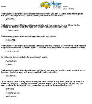 Free Following Directions Worksheets | edHelper.com