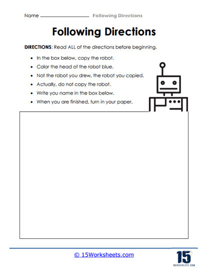follow directions worksheet kindergarten