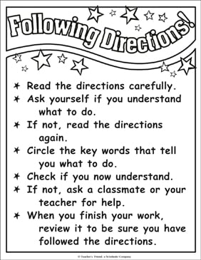 follow the directions worksheet