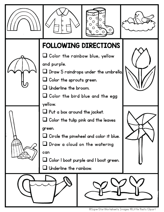 follow the directions worksheet