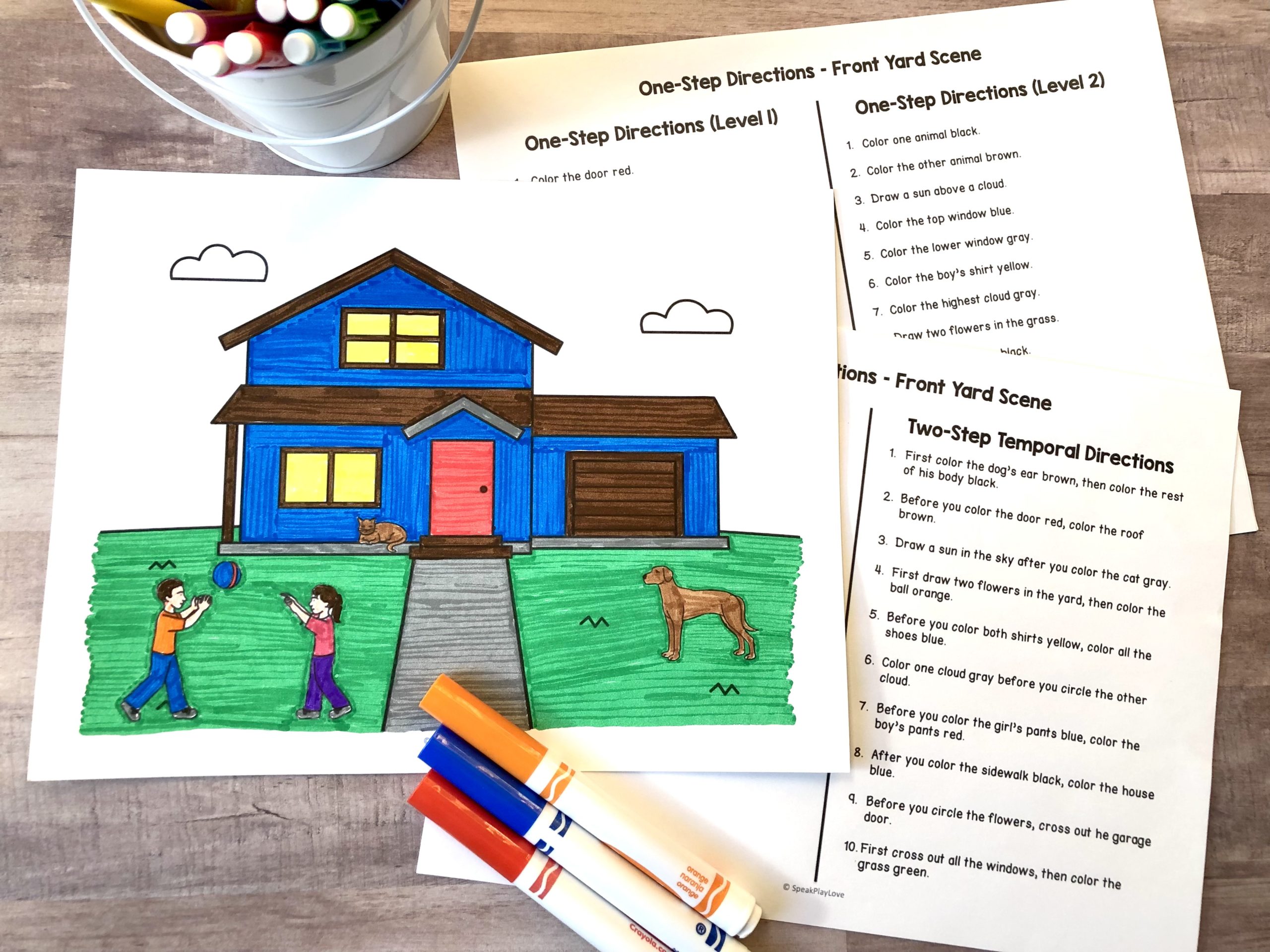 following directions coloring worksheet