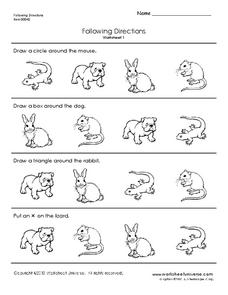 following directions for 1st grade