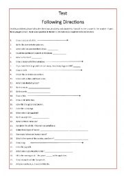 following directions worksheet for kids