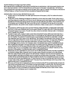 Listening and Following Directions Activity With Lesson Plan by ...