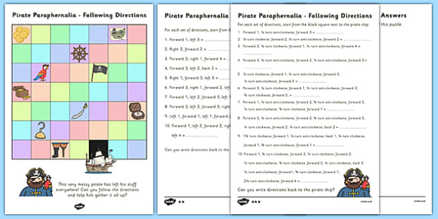 following directions worksheet for teens