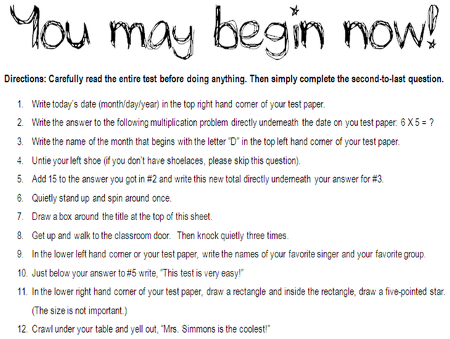following directions worksheet grade 4 5