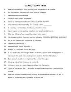 Following Directions Worksheets Reviewed by Teachers