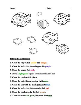 following written directions worksheet