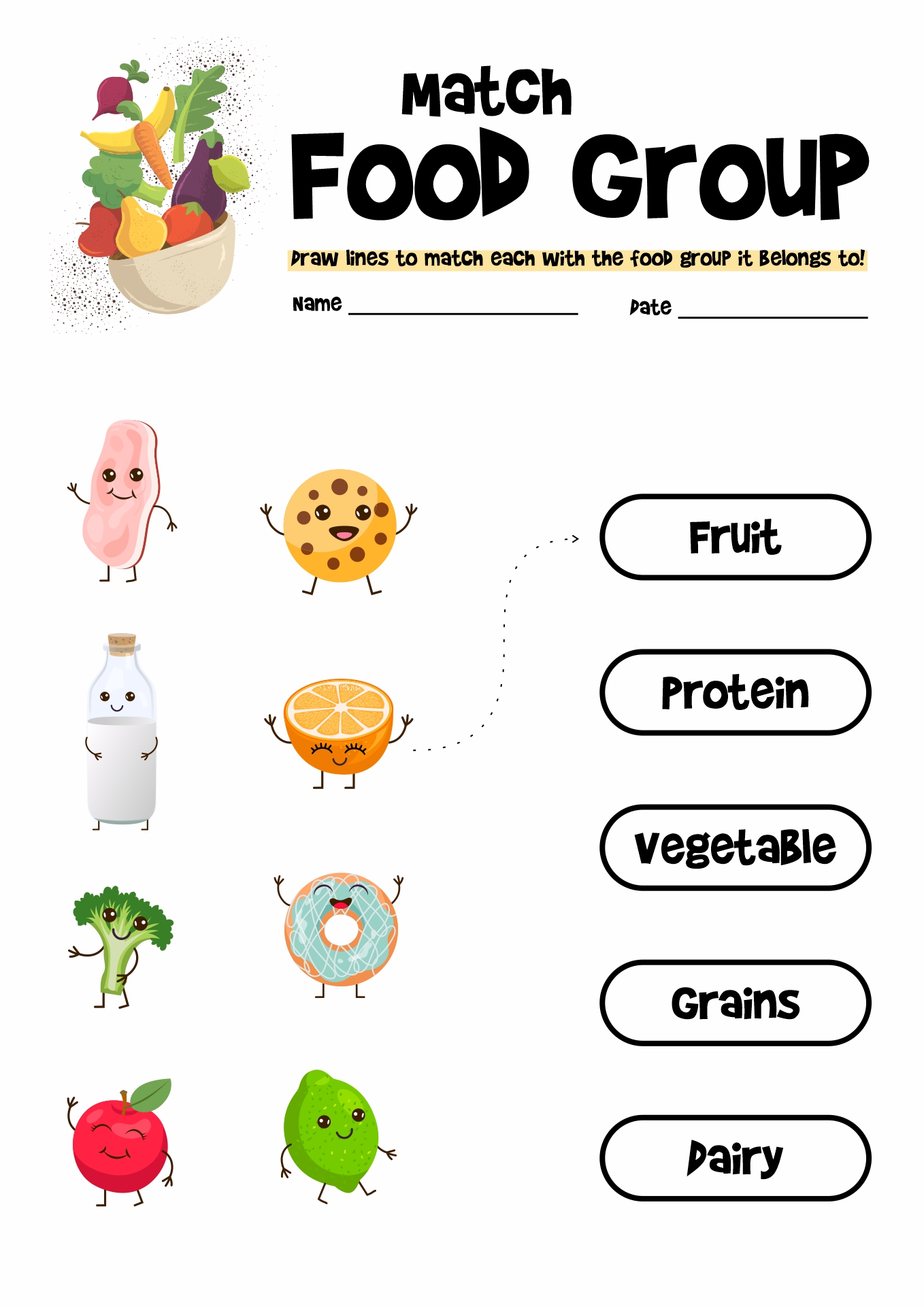 15 5 Food Groups Worksheet - Free PDF at worksheeto.com
