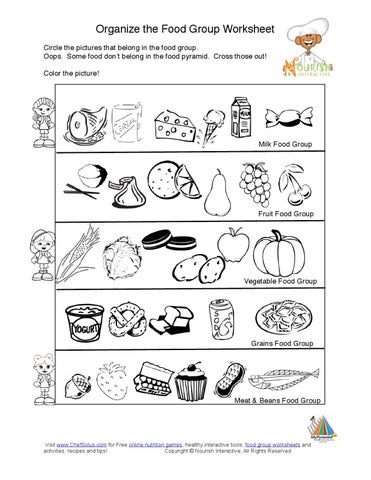 kids-food-pyramid-food-groups-learning-nutrition-worksheet-K-5 ...