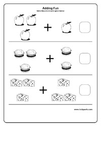 Math Adding Worksheets, Home School Math Worksheets, Count and Add