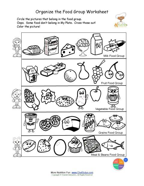 food worksheet for preschoolers