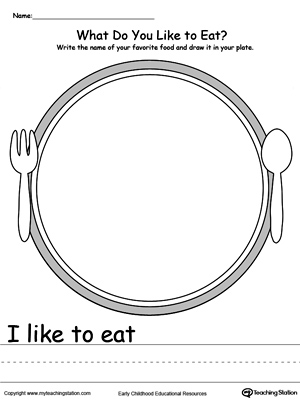 food worksheet for preschoolers
