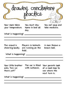foot drawing conclusions worksheet
