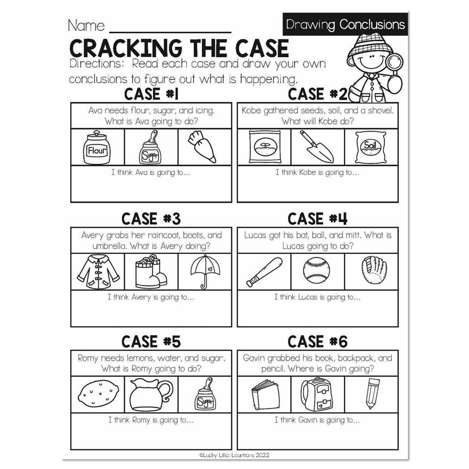 foot drawing conclusions worksheet
