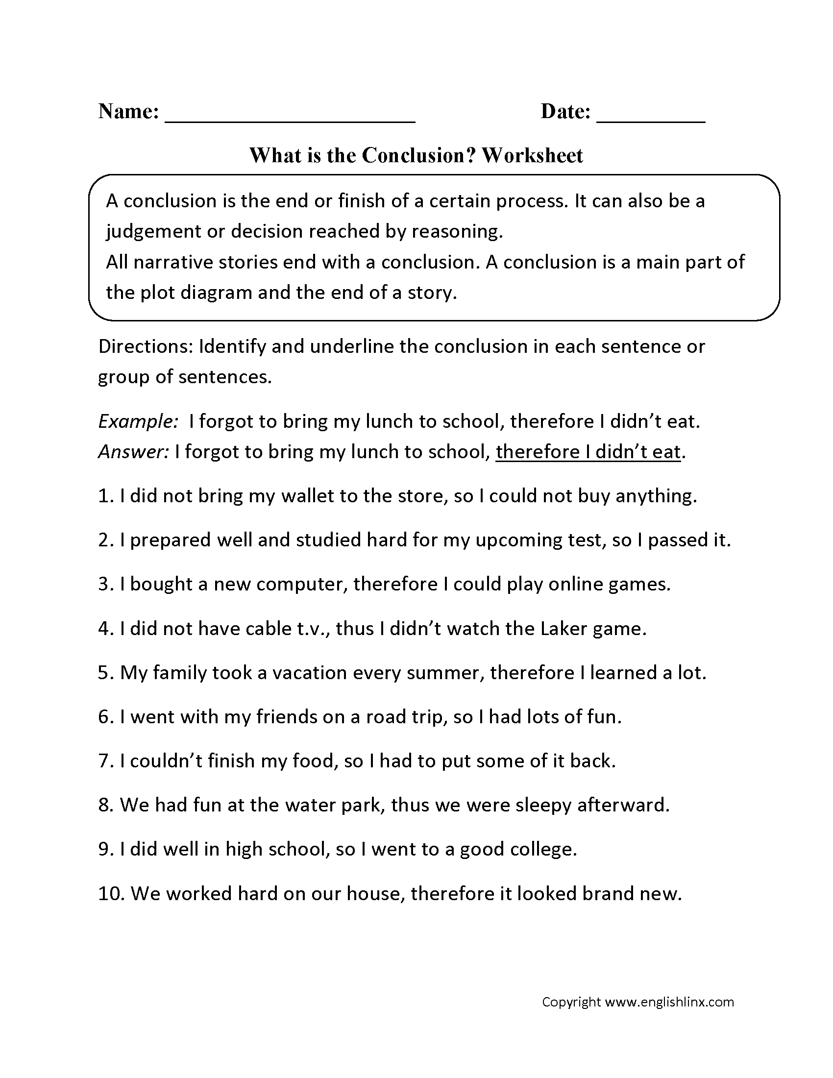Reading Worksheets | Drawing Conclusions Worksheets