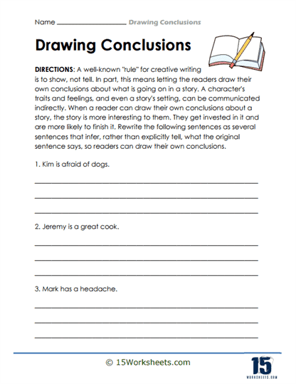 foot drawing conclusions worksheet