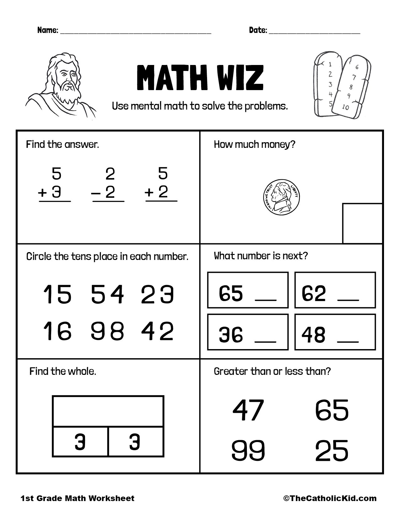 for 1st grade money worksheet