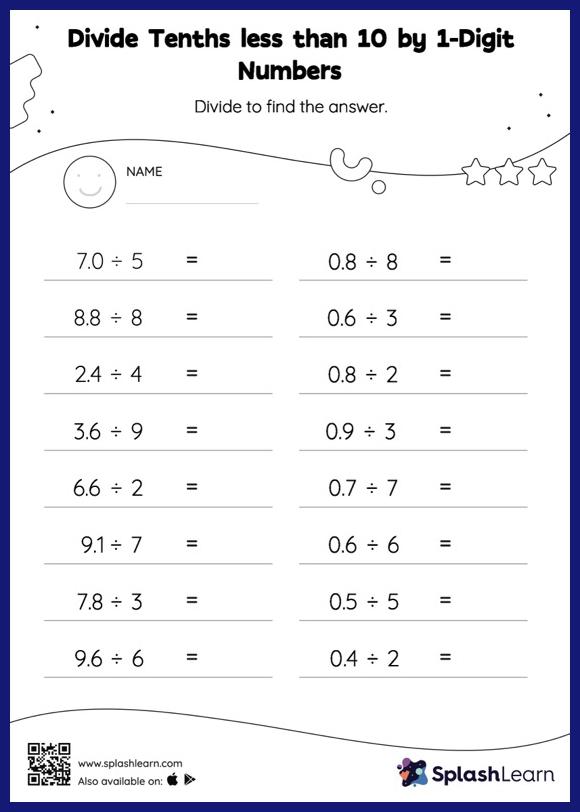 Divide Decimals Worksheets for 5th Graders Online - SplashLearn