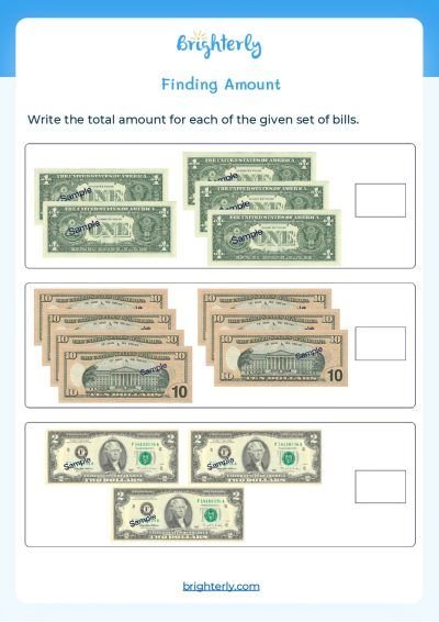 for first grade money worksheet