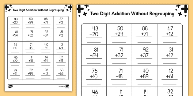 for second grade addition worksheet