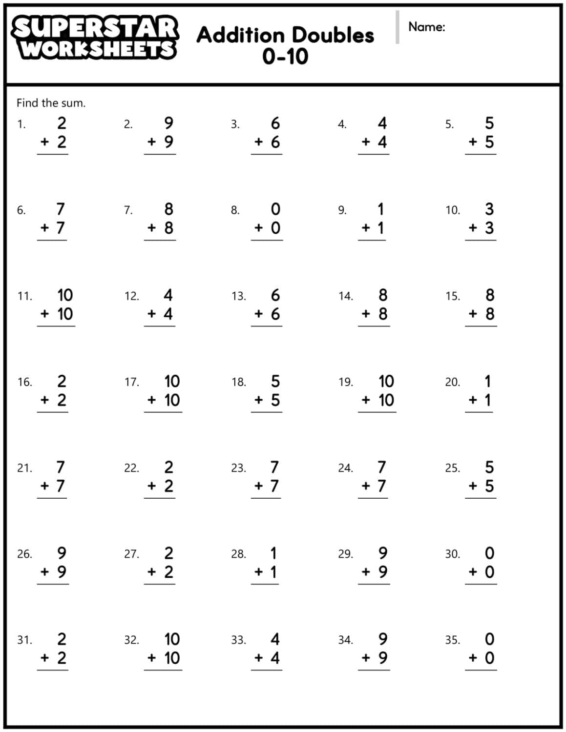 for second grade addition worksheet