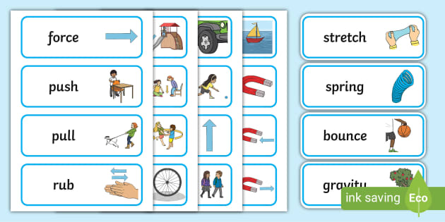 force and motion flashcards