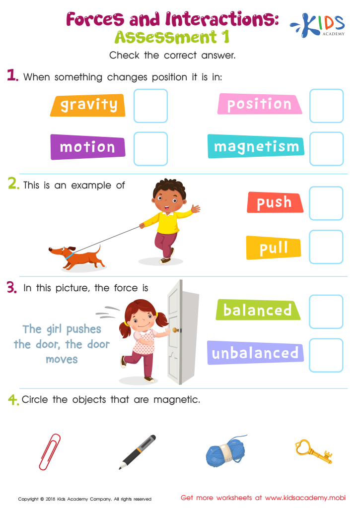 force and motion worksheet 3rd grade